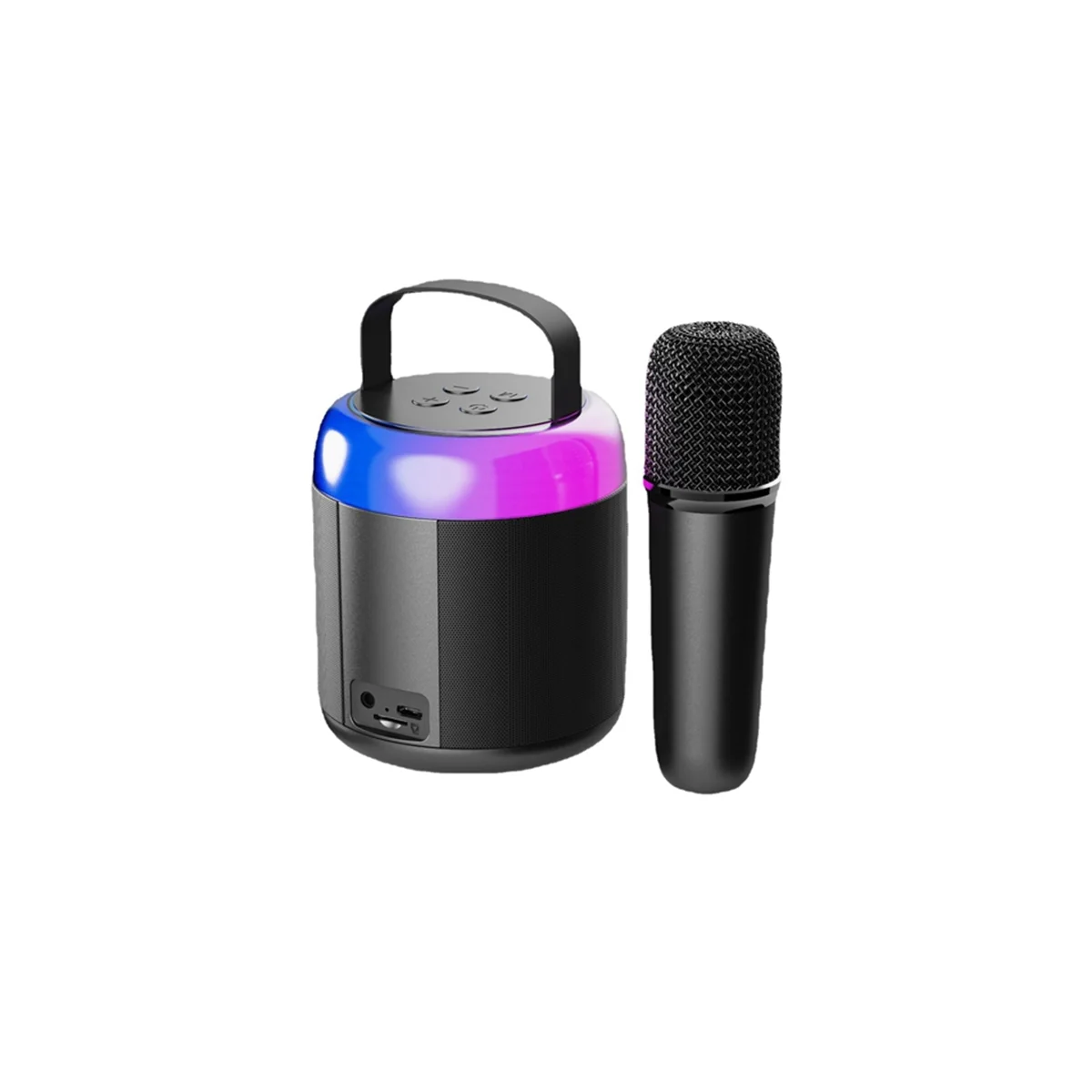 Mikrofon Bluetooth Hangszóró Nemzeti Ének Haza KTV Hordozható Audio Kültéri (Fekete)0