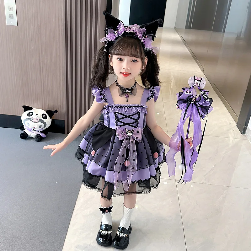 Sanrio Kuromi Aranyos Anime Cosplay Lolita Ruha Rajzfilm Tavaszi Halloween Aranyos Lány Születésnapi Party Kellékek Szerepe Játék Ajándék4