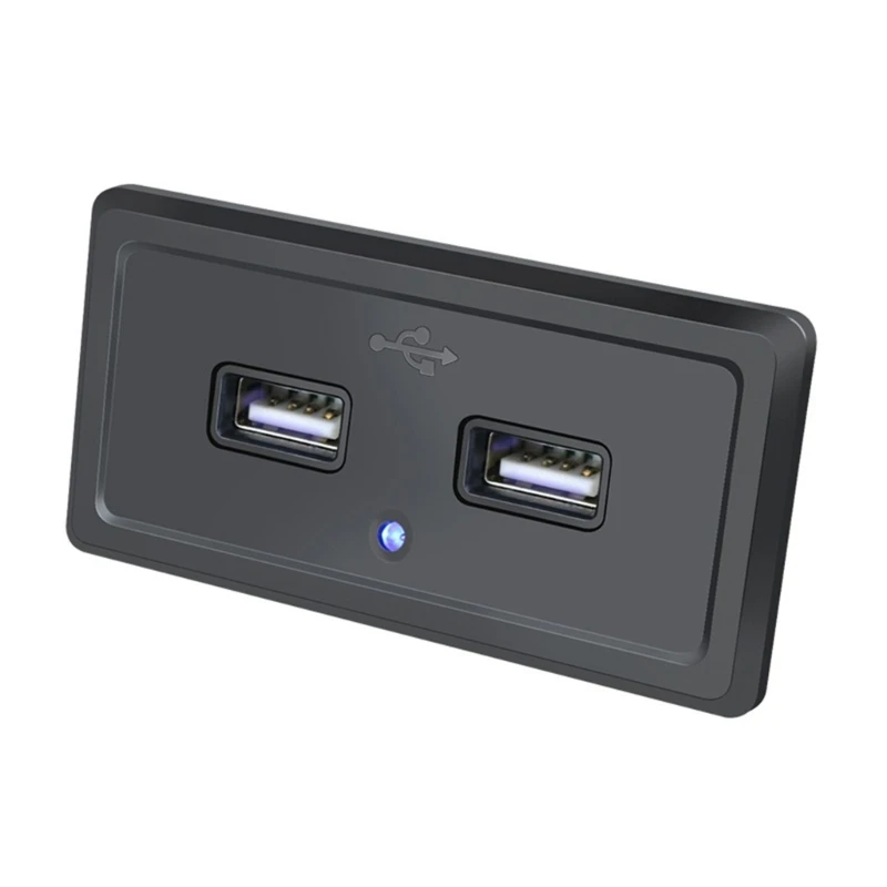 12V USB Aljzathoz két USB Autós Csatlakozó Aljzathoz Panel Szerelhető Dupla Port 12V 24V Gyors USB3