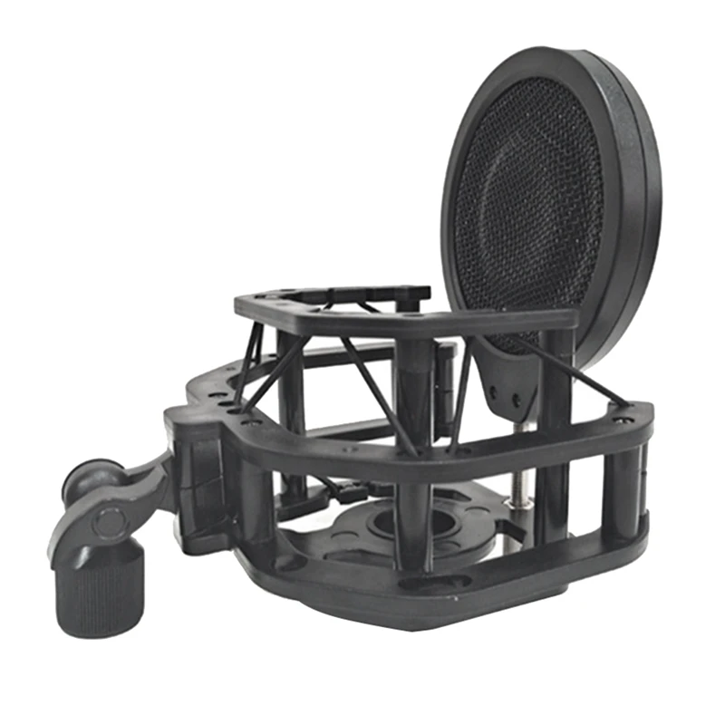 1 Darab Mikrofon Professzionális Rezgéscsillapító Tartó Szűrő Képernyőjén A Fekete Univerzális Mikrofon Tartó Kondenzátor Mikrofon0