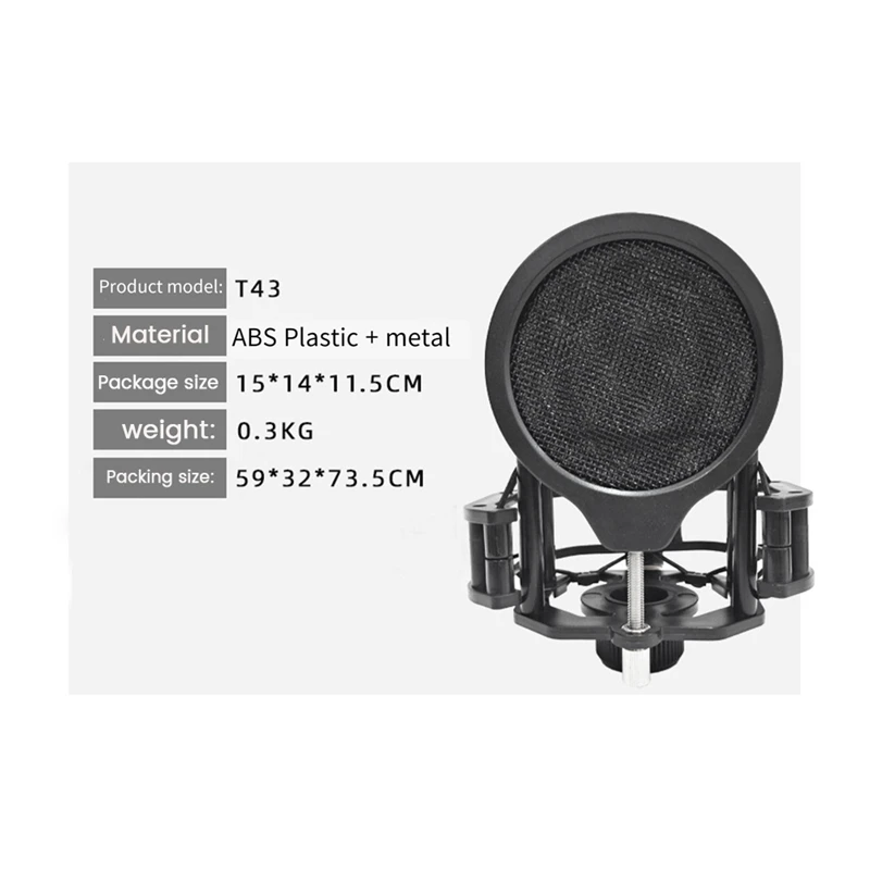 1 Darab Mikrofon Professzionális Rezgéscsillapító Tartó Szűrő Képernyőjén A Fekete Univerzális Mikrofon Tartó Kondenzátor Mikrofon3