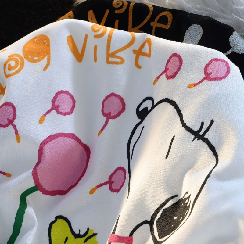 Snoopy Nyári Férfiak, Nők, póló, Laza Rajzfilm Nyomtatott Női Túlméretezett Rövid Ujjú Felsők Casual Unisex 100% Pamut Sport Póló3