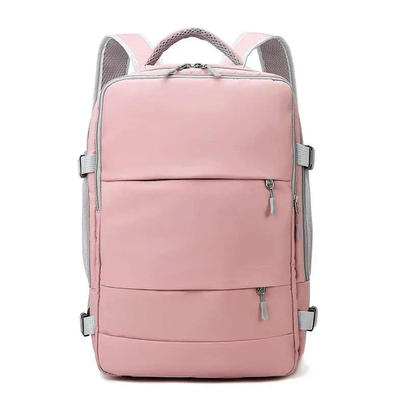 A rózsaszín Nők Utazási Hátizsák Víztaszító Anti-Theft Elegáns Alkalmi Daypack Táska Bőrönd Csuklószíj USB Töltő Port Hátizsák1