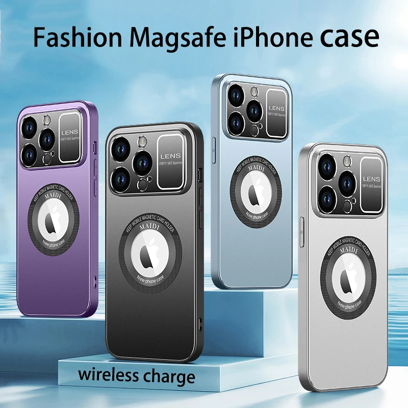 Mágneses Matt Vissza Telefon Tok Iphone 12 13 14 Pro Max Plusz Objektív Védelem Magsafe Iphone 12 13 14 Sétány Borító5