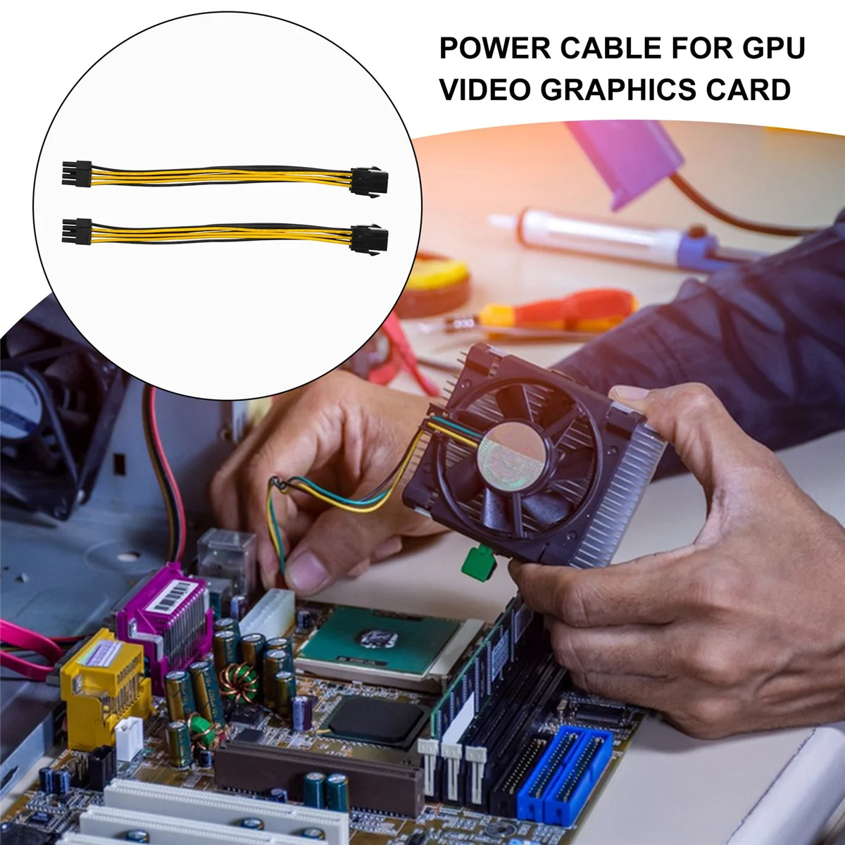 2 Csomag Grafikus Kártya 6-Pin 8-Pin-PCIe Adapter hálózati Kábel (GPU-s Grafikus Kártya hálózati Kábel) 7.8 Inch3