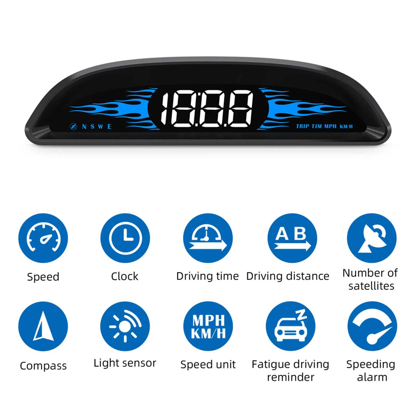 2023 ÚJ GPS Dual Rendszer Kijelző fordulatszám-túllépés Riasztás Fáradtság, Vezetés, Autó Riasztó, Head-up Display, Digitális2