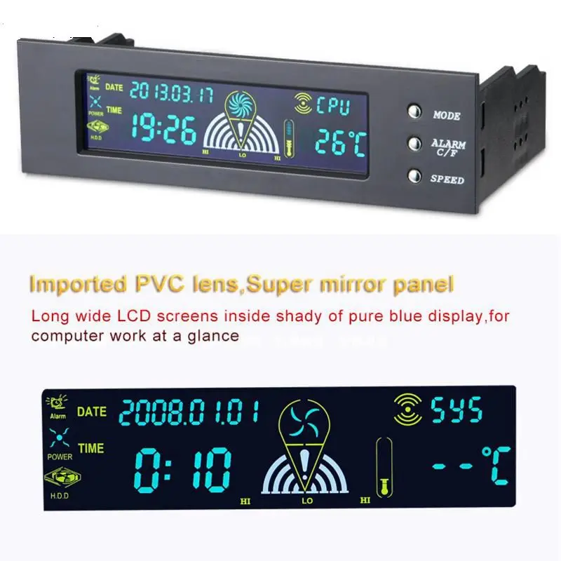 PC Optikai Meghajtó Ventilátor Vezérlő Modul Készlet Professzionális Asztali Digitális LCD Kijelző Hűtő ventilátor Fordulatszám Vezérlők1