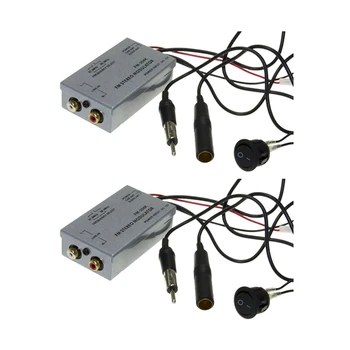 2X Egyetemes Fm Modulátor Stereo Mp3-Auto Antenne Kabel autórádió Rca Aux Adapter