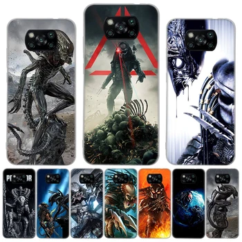 Alien Vs Predator Festett Szilícium Hívás Telefon Esetében A Xiaomi Poco X3 Nfc X5 Pro X4 GT M5S M4 M3 M2 F5 F4 F3 F2 F1 Mi Megjegyzés 10 Cov