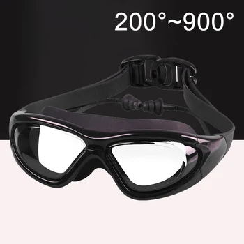 Felnőtt Optikai HD Úszó Szemüveg Anti-köd UV Protection Vízálló Szilikon -2 -9 Rövidlátás Úszni Szemüvegek Szemüveg Earplug