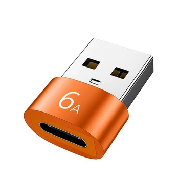 FORRÓ-2db 6A C Típusú USB 3.0 OTG Adapter USB-C Női USB Férfi Átalakító Samsung Xiaomi Huawei, Narancs