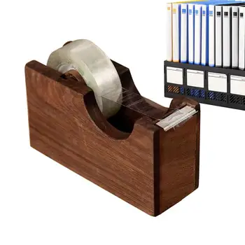 Fából Készült Asztali Ragasztószalag Adagoló Hordozható Roll Jogosultja Szalag Vágó Ragasztó Adagoló Asztali Eszköz Anti-Slip Alap Ragasztó Roll