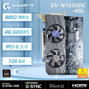GIGABYTE GTX 1650 4G PCI Express 3.0 x16 Videó Kártya, GV-N1650OC-4GL DP, HDMI Használt videokártya GTX1650 GTX 1650Ti
