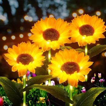 Kreatív Napelemes Lámpa Földre Plug-in Lámpa Egyetlen fejét, Napraforgó Virág Lámpa Kerti Villa Udvarán Kerti Táj Hangulatát Lámpa