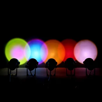 Led Naplemente Projektoros Lámpa Szivárvány Hangulatú Éjszakai Fény Naplemente Fény Otthon Kávézó Háttér Fali Dekor Tiktok Asztali Lámpa