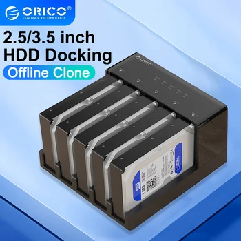 ORICO 5 bay Merevlemez Dokkoló Állomás SATA USB 3.0 HDD Dokkoló Állomás Offline Klón Funkció 2,5/3,5 hüvelykes HDD/SSD