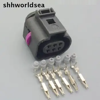 Shhworldsea 10Sets 6 pin Autó érzékelő/Fojtószelep Test csatlakozó VW Audi TT VW Jetta Golf MK4 Bogár 1J0973713 O2 érzékelő Csatlakozó