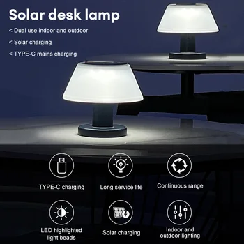 Solar Asztali asztali Lámpát 4-Szint Szabályozható Vezeték nélküli Éjszakai Fény Kerti Asztal Napenergia Olvasni, Lámpa, LED Világítás Lámpák