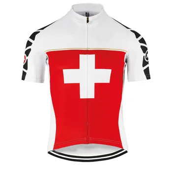 Svájc Kerékpározás Jersey Rövid Ujjú Svájci Nemzeti Csapat Kerékpáros Ruházat Kerékpár Út Ing Hegyi Kerékpár MTB Maillot