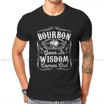 TShirt a Férfiak Bourbon Megy A Bölcsesség Jön Ki Alapvető Nyári Tee Póló Újszerű, Új Design Bolyhos