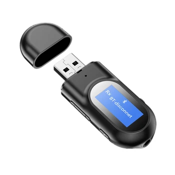 USB-Bluetooth-kompatibilis 5.0 Audio Adó-Vevő LCD Kijelző, 3,5 MM-es AUX RCA Sztereó Vezeték nélküli Adapter Adapter PC Autó