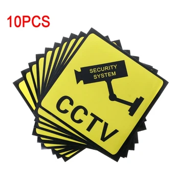 Videó Biztonsági Címke, Matrica, Matricák Alá Home/Üzleti Öntapadó Matricák CCTV Kamera Rendszer 10 Szett