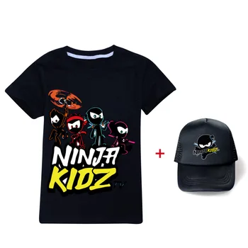 Új Nyári Baba, Kisgyermek Ninja Kidz Alkalmi Pamut póló Maximum Tee Fiúk, Lányok, Gyerekek, Rövid ujjú+kalap gyerekeknek Ruházat